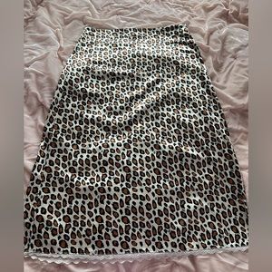 Tunnel Vision Leopard Satin Midi Skirt